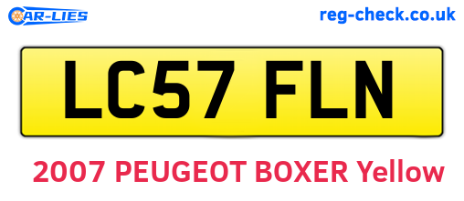 LC57FLN are the vehicle registration plates.