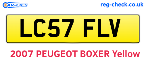 LC57FLV are the vehicle registration plates.