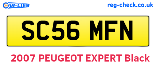 SC56MFN are the vehicle registration plates.