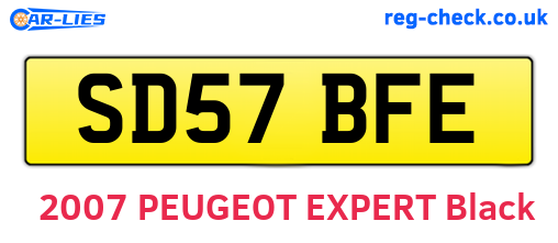 SD57BFE are the vehicle registration plates.