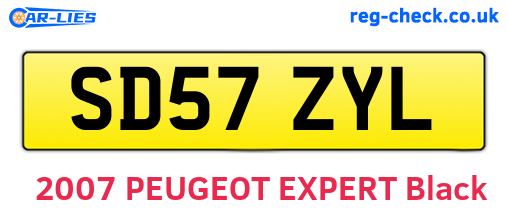 SD57ZYL are the vehicle registration plates.