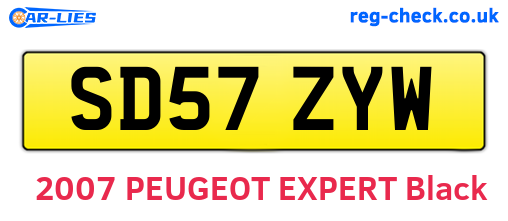 SD57ZYW are the vehicle registration plates.