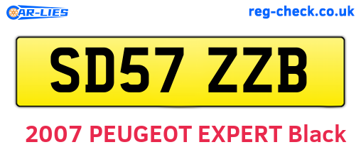 SD57ZZB are the vehicle registration plates.