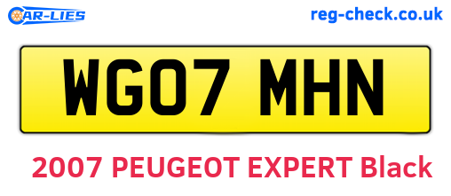 WG07MHN are the vehicle registration plates.
