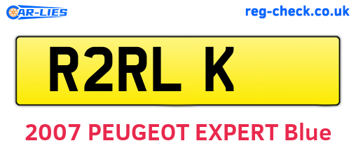 R2RLK are the vehicle registration plates.