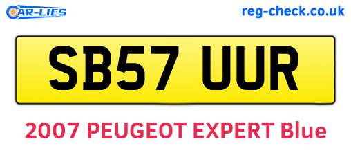 SB57UUR are the vehicle registration plates.