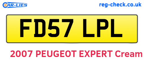 FD57LPL are the vehicle registration plates.