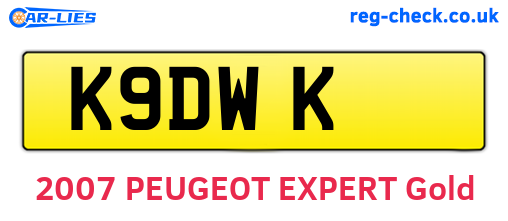 K9DWK are the vehicle registration plates.