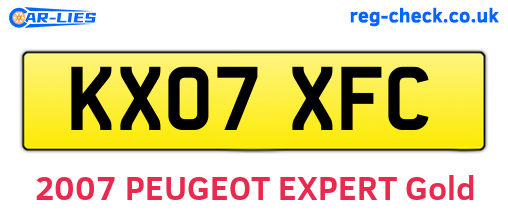 KX07XFC are the vehicle registration plates.