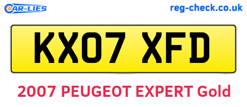KX07XFD are the vehicle registration plates.