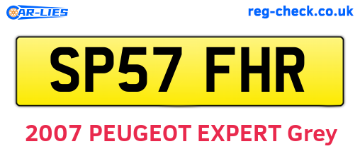 SP57FHR are the vehicle registration plates.