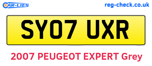 SY07UXR are the vehicle registration plates.