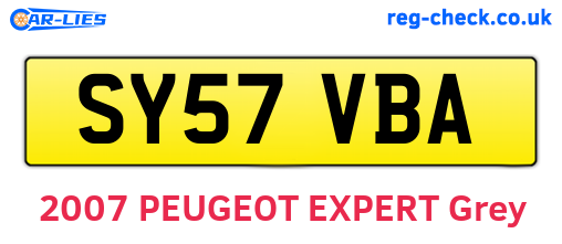 SY57VBA are the vehicle registration plates.