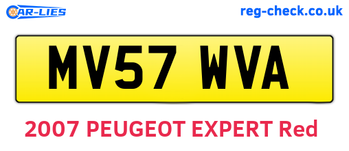 MV57WVA are the vehicle registration plates.