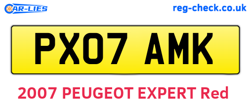PX07AMK are the vehicle registration plates.