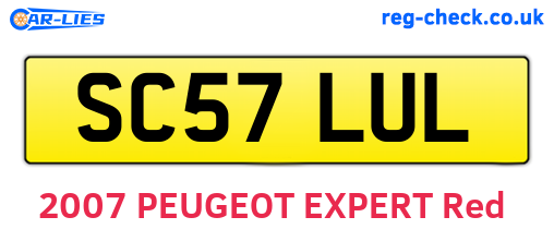 SC57LUL are the vehicle registration plates.