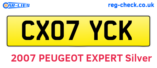 CX07YCK are the vehicle registration plates.