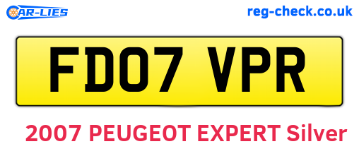 FD07VPR are the vehicle registration plates.