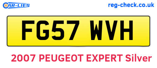FG57WVH are the vehicle registration plates.