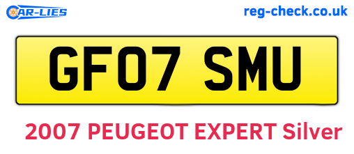GF07SMU are the vehicle registration plates.