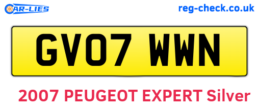 GV07WWN are the vehicle registration plates.
