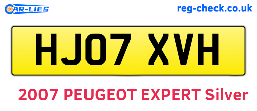 HJ07XVH are the vehicle registration plates.