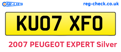 KU07XFO are the vehicle registration plates.