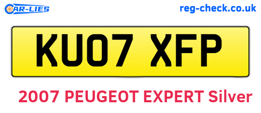 KU07XFP are the vehicle registration plates.