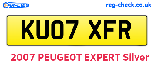KU07XFR are the vehicle registration plates.