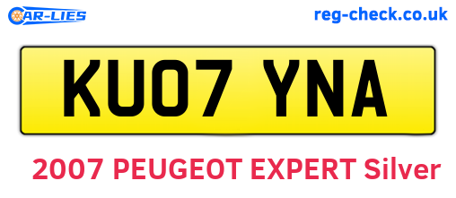 KU07YNA are the vehicle registration plates.