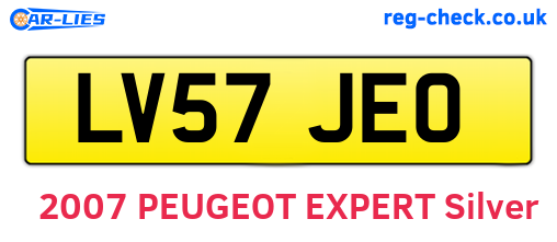LV57JEO are the vehicle registration plates.