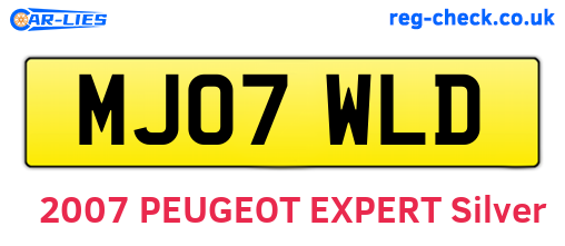 MJ07WLD are the vehicle registration plates.