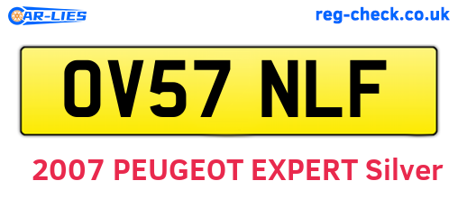 OV57NLF are the vehicle registration plates.