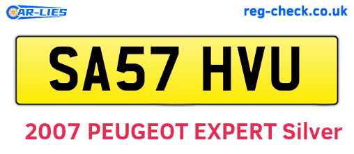 SA57HVU are the vehicle registration plates.