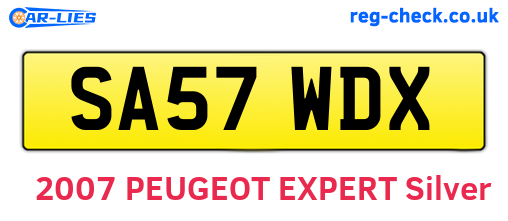 SA57WDX are the vehicle registration plates.