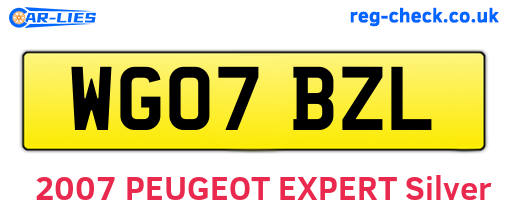 WG07BZL are the vehicle registration plates.