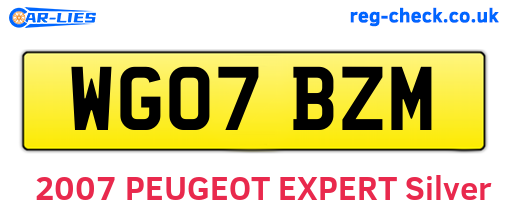 WG07BZM are the vehicle registration plates.