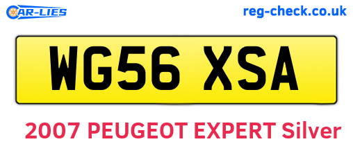 WG56XSA are the vehicle registration plates.