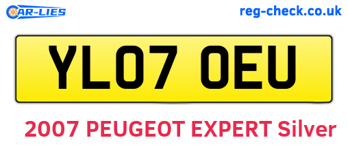 YL07OEU are the vehicle registration plates.
