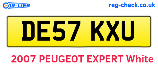 DE57KXU are the vehicle registration plates.