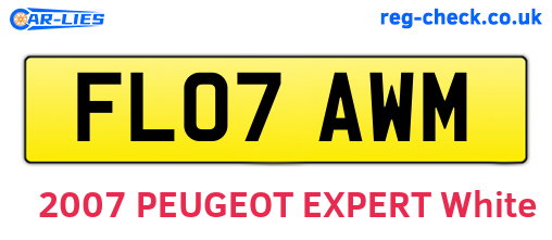 FL07AWM are the vehicle registration plates.