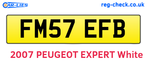 FM57EFB are the vehicle registration plates.