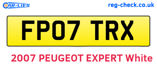 FP07TRX are the vehicle registration plates.
