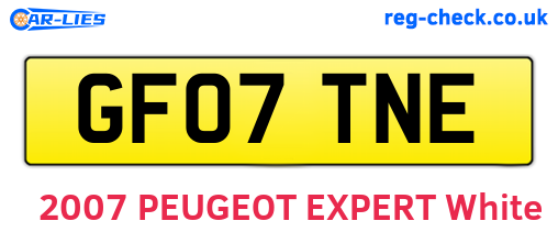 GF07TNE are the vehicle registration plates.