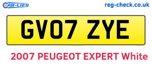 GV07ZYE are the vehicle registration plates.