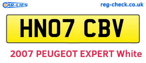 HN07CBV are the vehicle registration plates.