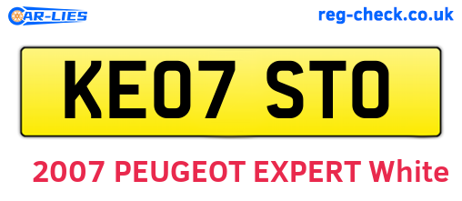 KE07STO are the vehicle registration plates.