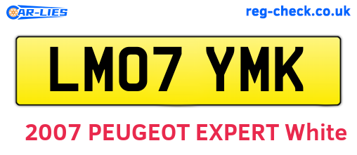 LM07YMK are the vehicle registration plates.