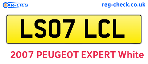 LS07LCL are the vehicle registration plates.