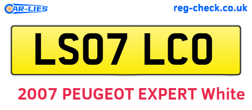 LS07LCO are the vehicle registration plates.